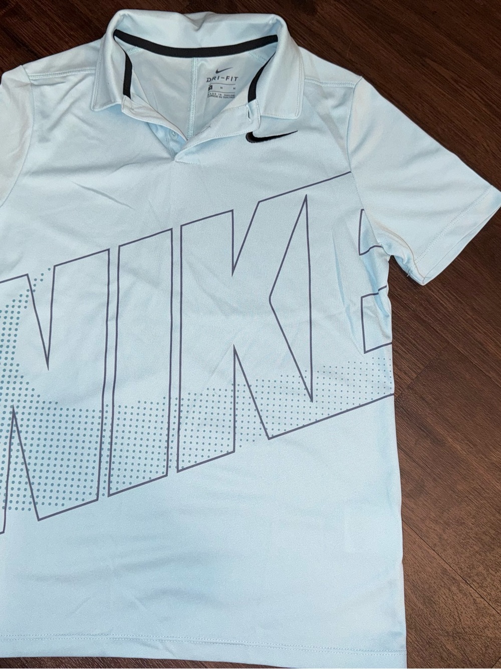 Nike Dri-FIT Youth Medium White Polo Shirt Large NIKE Graphic Athletic Golf